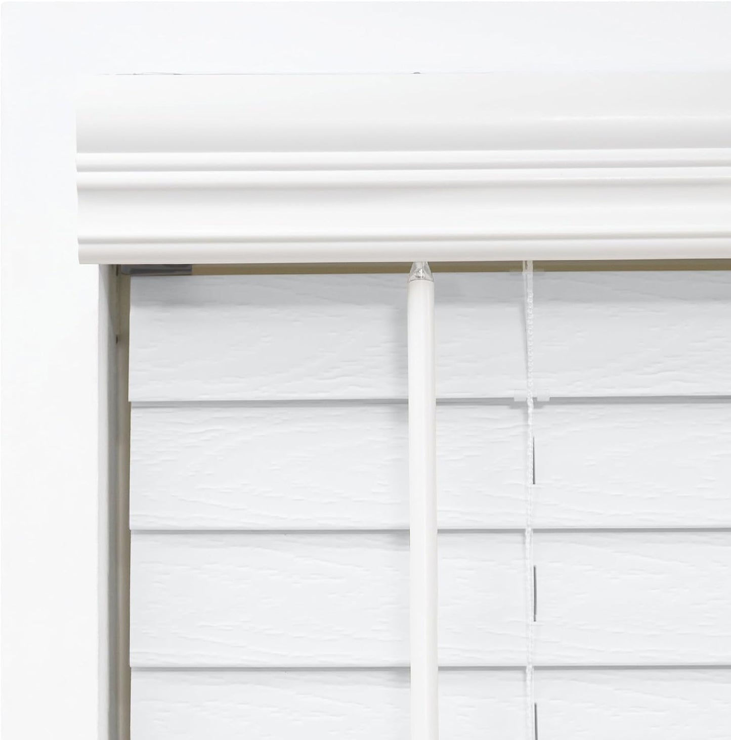 DEZ FURNISHINGS Cordless 2" Faux Wood Blind, 34.5" W x 72" H, White