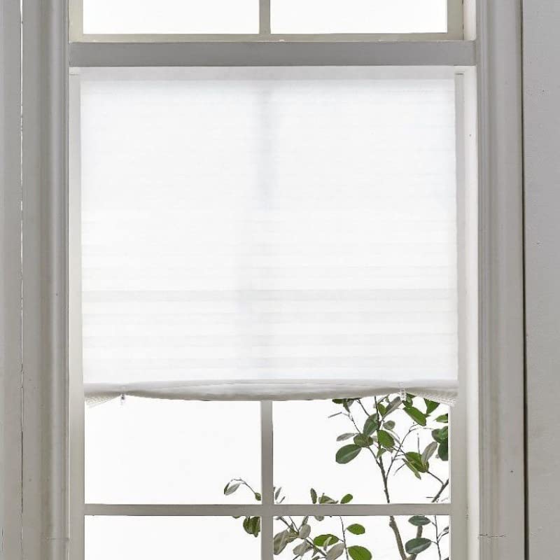 2Pcs Temporary Window Blinds Cordless, Self Adhesive Pleated Paper Blinds Window Shades Blackout Blinds for Windows Doors Non-Woven Fabric No Drill Blinds for Home Office Easy to Cut and Install