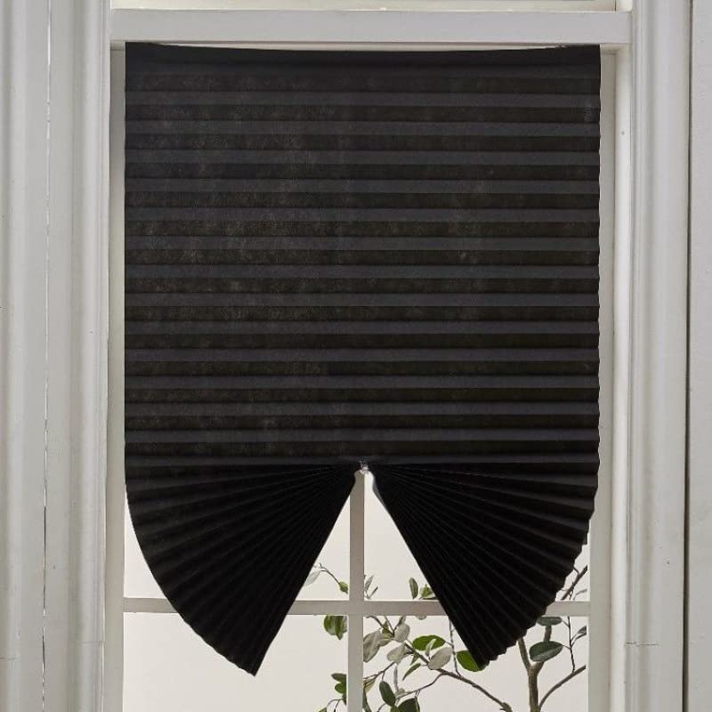 2 Pack Temporary Blinds for Window, Self Adhesive Pleated Blinds Cordless No Drill Fabric Blinds Room Darkening Shades Blackout Shades for Bathroom Kitchen Office 23.6 * 59Inch(W*H)
