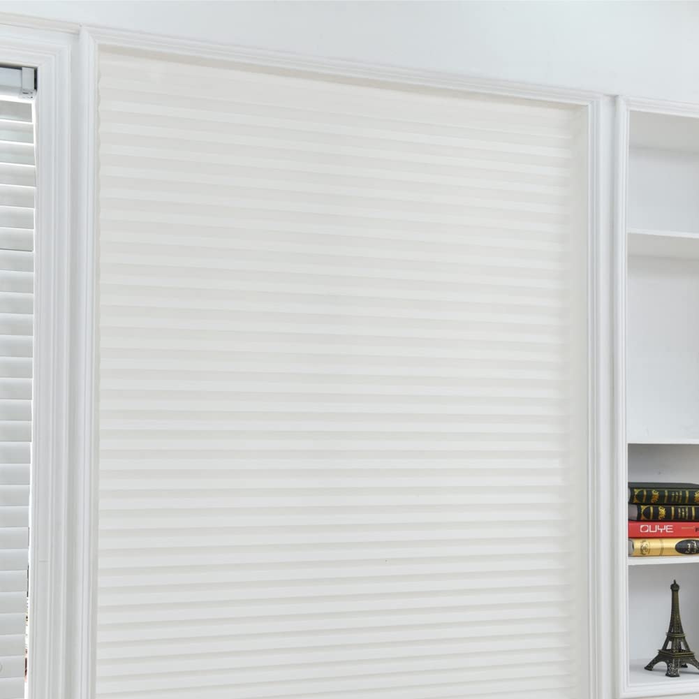 Temporary Blinds, Vertical Pleated Blinds No Drilling Self Adhesive Blinds Easy to Install Fits Blinds Window Roller for Bathroom Kitchen Living Room Office Window (Brown, 60 * 150cm)