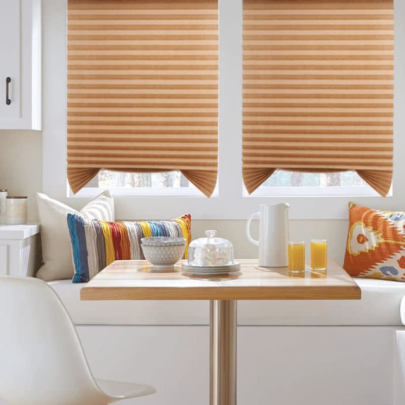 2 Pack Temporary Blinds for Window, Self Adhesive Pleated Blinds Cordless No Drill Fabric Blinds Room Darkening Shades Blackout Shades for Bathroom Kitchen Office 23.6 * 59Inch(W*H)