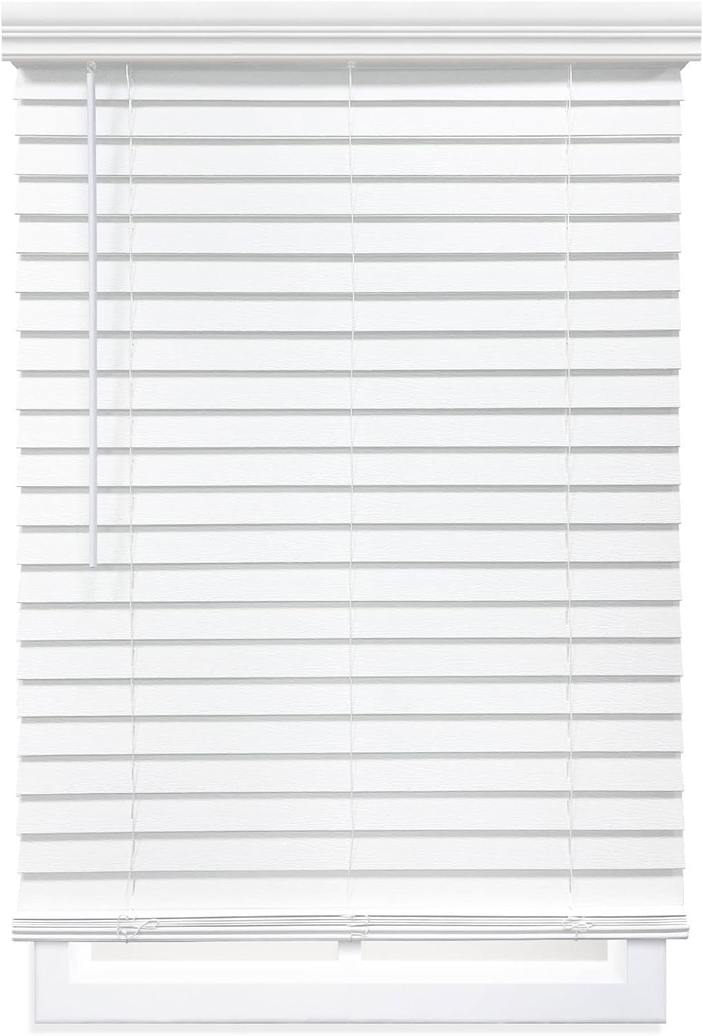 DEZ FURNISHINGS Cordless 2" Faux Wood Blind, 34.5" W x 72" H, White