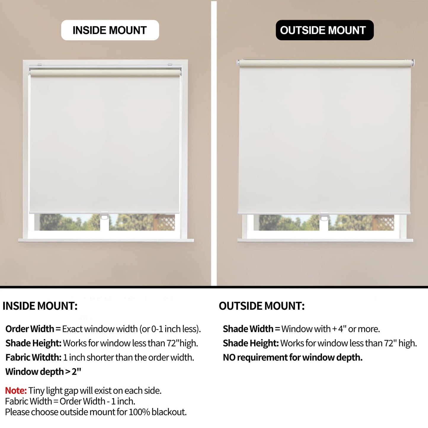 Blackout Roller Shades Blinds Cordless for Windows Pull Down Room Darkening Door Blinds with Thermal Insulated Easy to Install for Living Room,Bedroom,Home,Office Bathroom White 23" W x 72" H