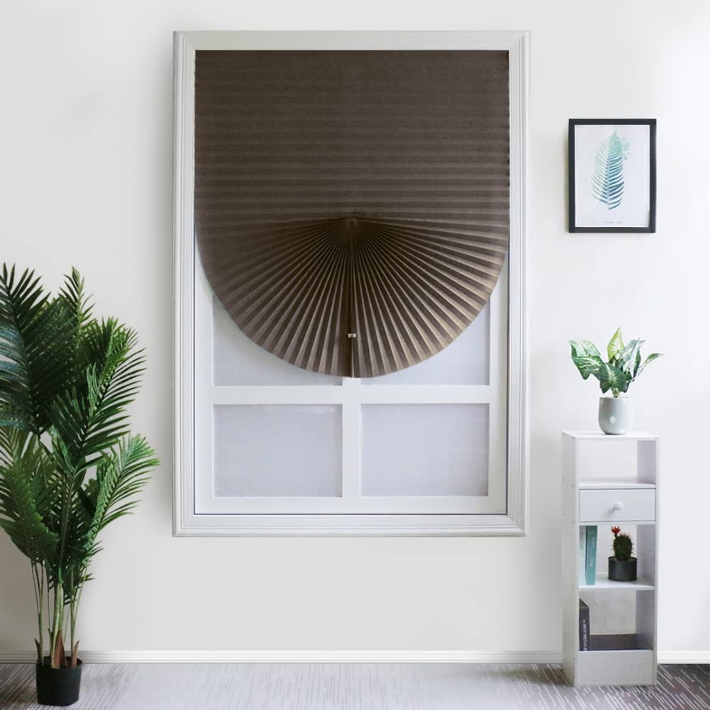 2 Pack Temporary Blinds for Window, Self Adhesive Pleated Blinds Cordless No Drill Fabric Blinds Room Darkening Shades Blackout Shades for Bathroom Kitchen Office 23.6 * 59Inch(W*H)