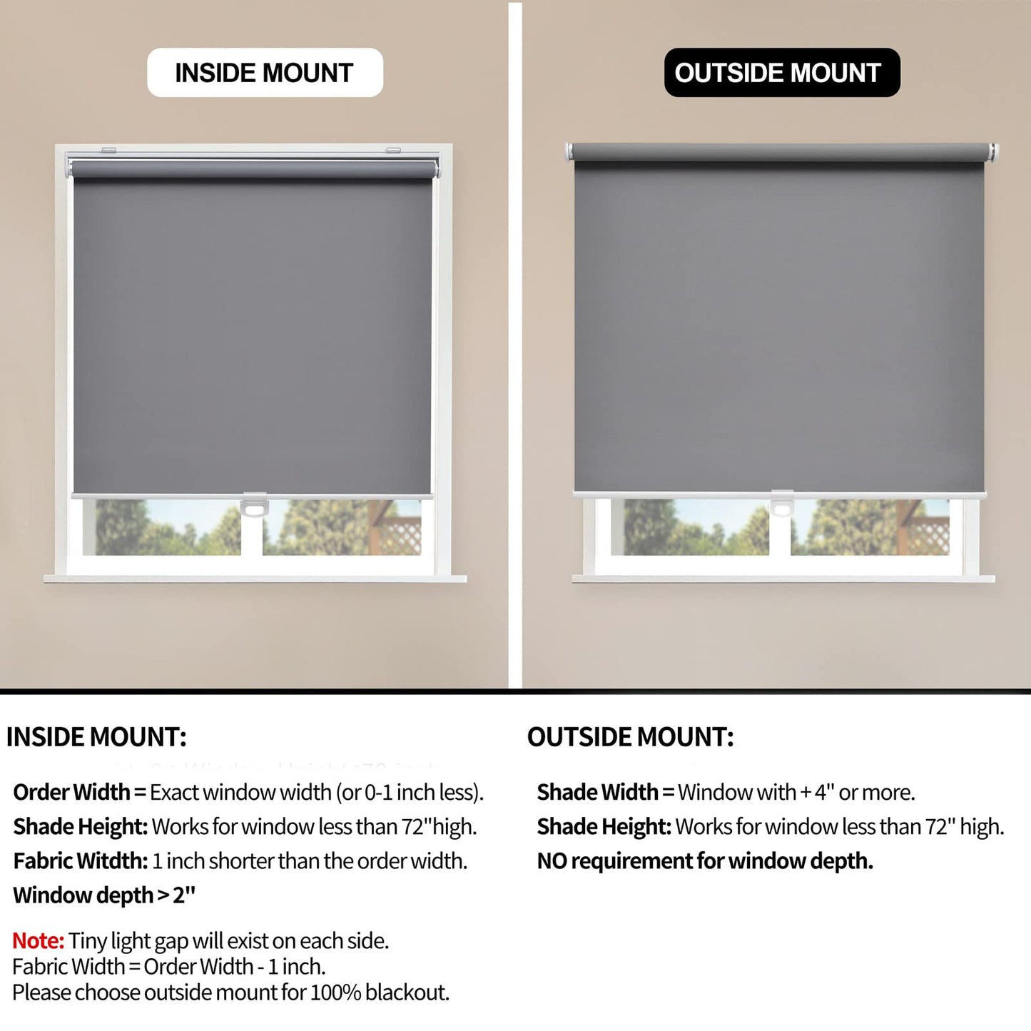 Blackout Roller Shades Blinds Cordless for Windows Pull Down Room Darkening Door Blinds with Thermal Insulated Easy to Install for Living Room,Bedroom,Home,Office Bathroom White 23" W x 72" H