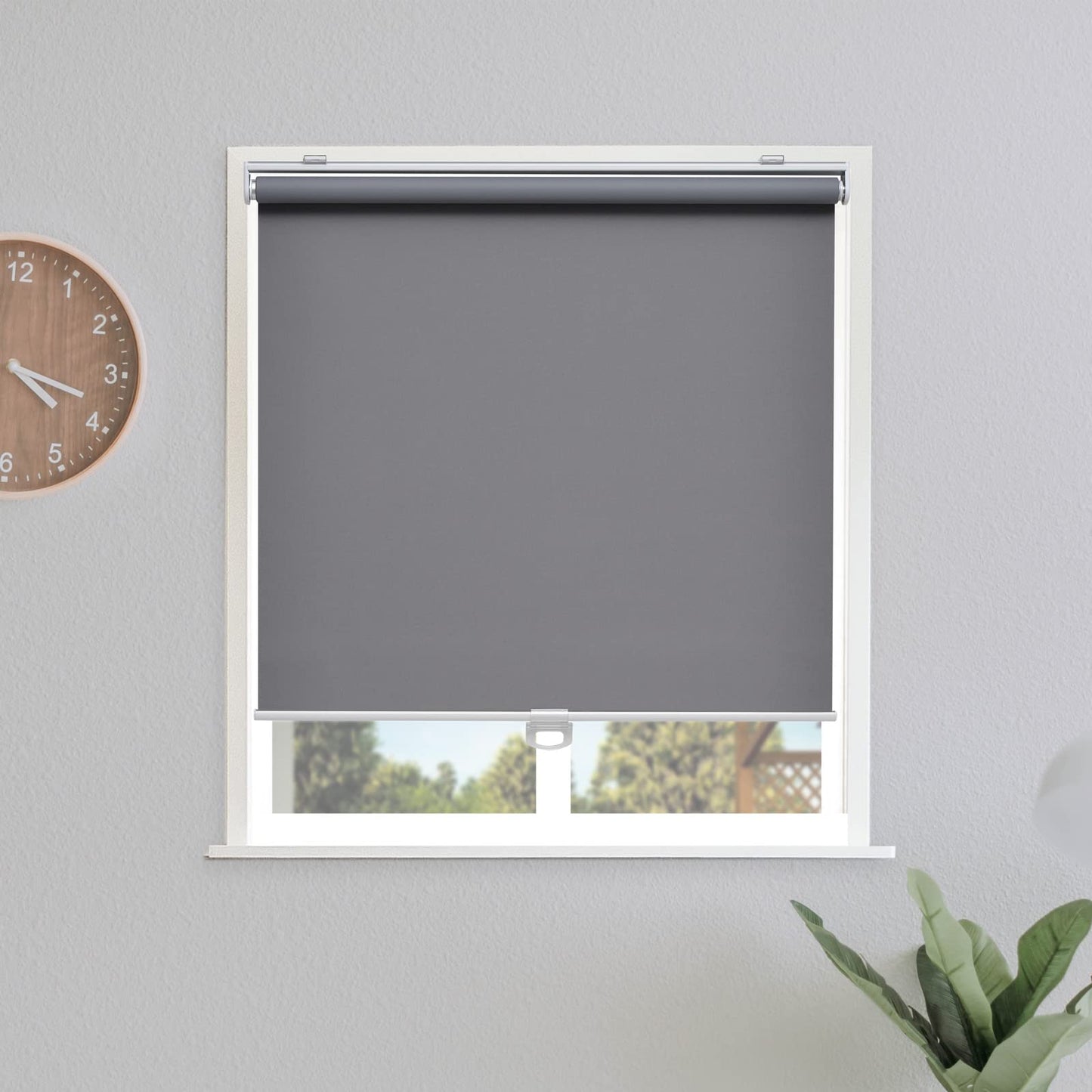 Blackout Roller Shades Blinds Cordless for Windows Pull Down Room Darkening Door Blinds with Thermal Insulated Easy to Install for Living Room,Bedroom,Home,Office Bathroom White 23" W x 72" H
