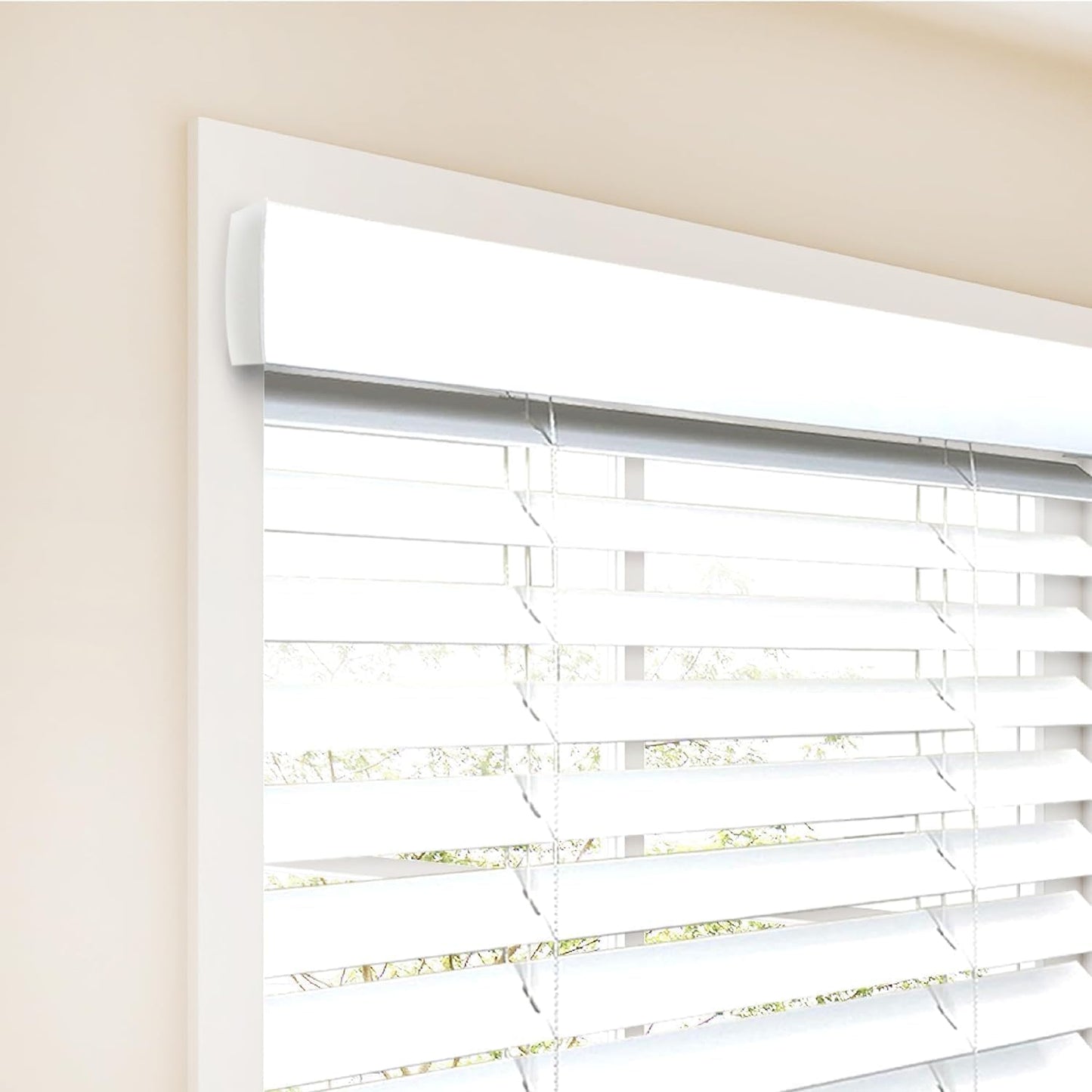 DEZ FURNISHINGS Cordless 2" Faux Wood Blind, 34.5" W x 72" H, White