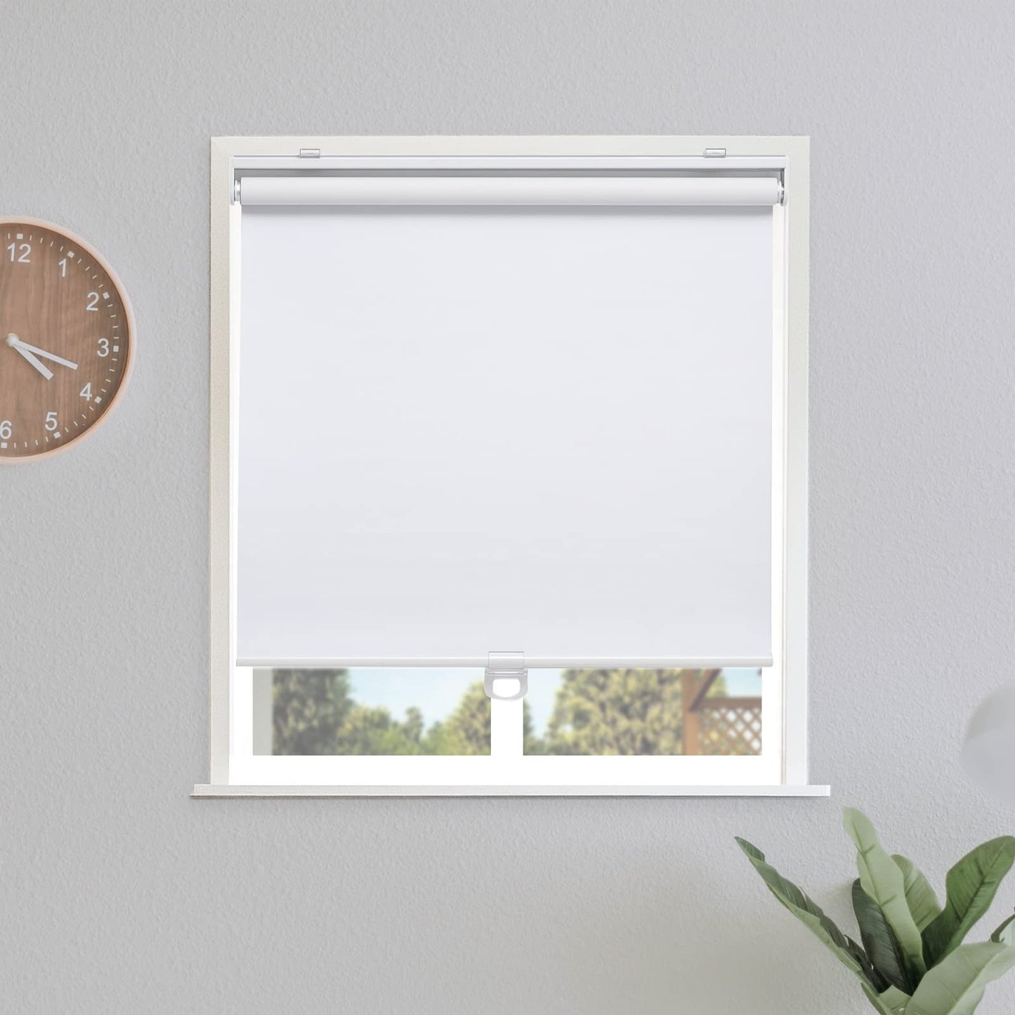 Blackout Roller Shades Blinds Cordless for Windows Pull Down Room Darkening Door Blinds with Thermal Insulated Easy to Install for Living Room,Bedroom,Home,Office Bathroom White 23" W x 72" H