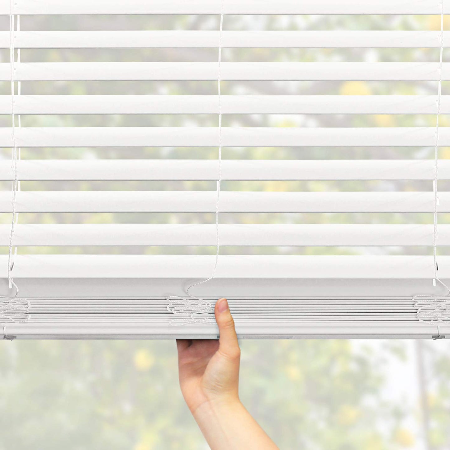CHICOLOGY Faux Wood Blinds , Window Blinds , Wood Blinds , Window Shades , Window Treatments , Blinds & Shades , Window Shades For Home , Wooden Blinds , Basic White , 34"W X 60"H