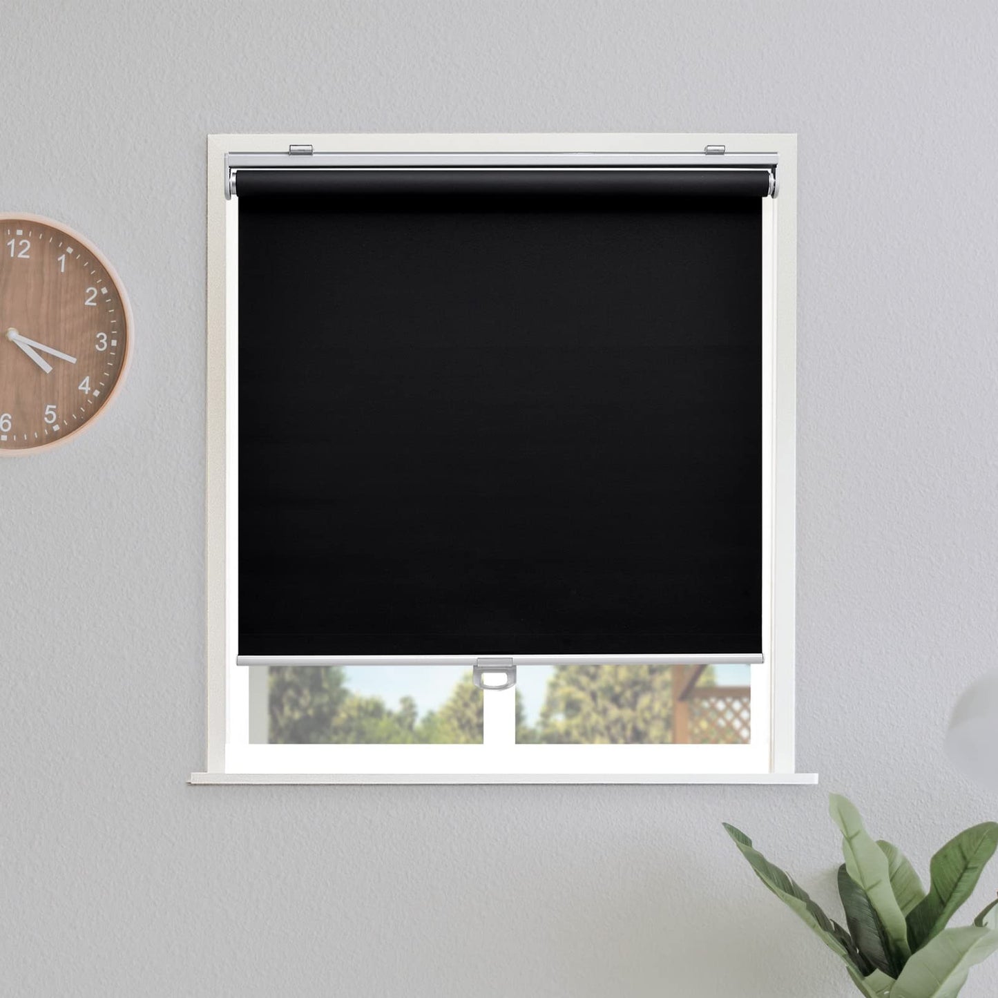 Blackout Roller Shades Blinds Cordless for Windows Pull Down Room Darkening Door Blinds with Thermal Insulated Easy to Install for Living Room,Bedroom,Home,Office Bathroom White 23" W x 72" H