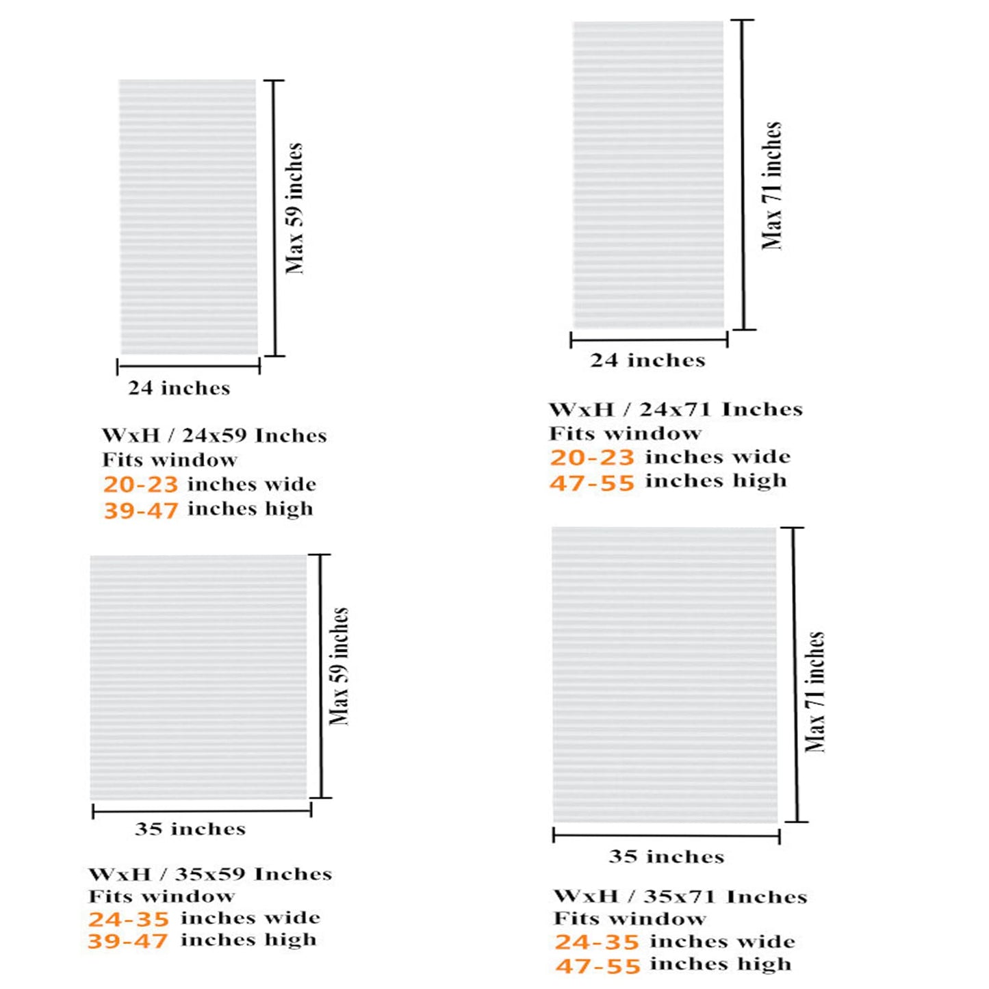 2 Pack Temporary Blinds for Window, Self Adhesive Pleated Blinds Cordless No Drill Fabric Blinds Room Darkening Shades Blackout Shades for Bathroom Kitchen Office 23.6 * 59Inch(W*H)