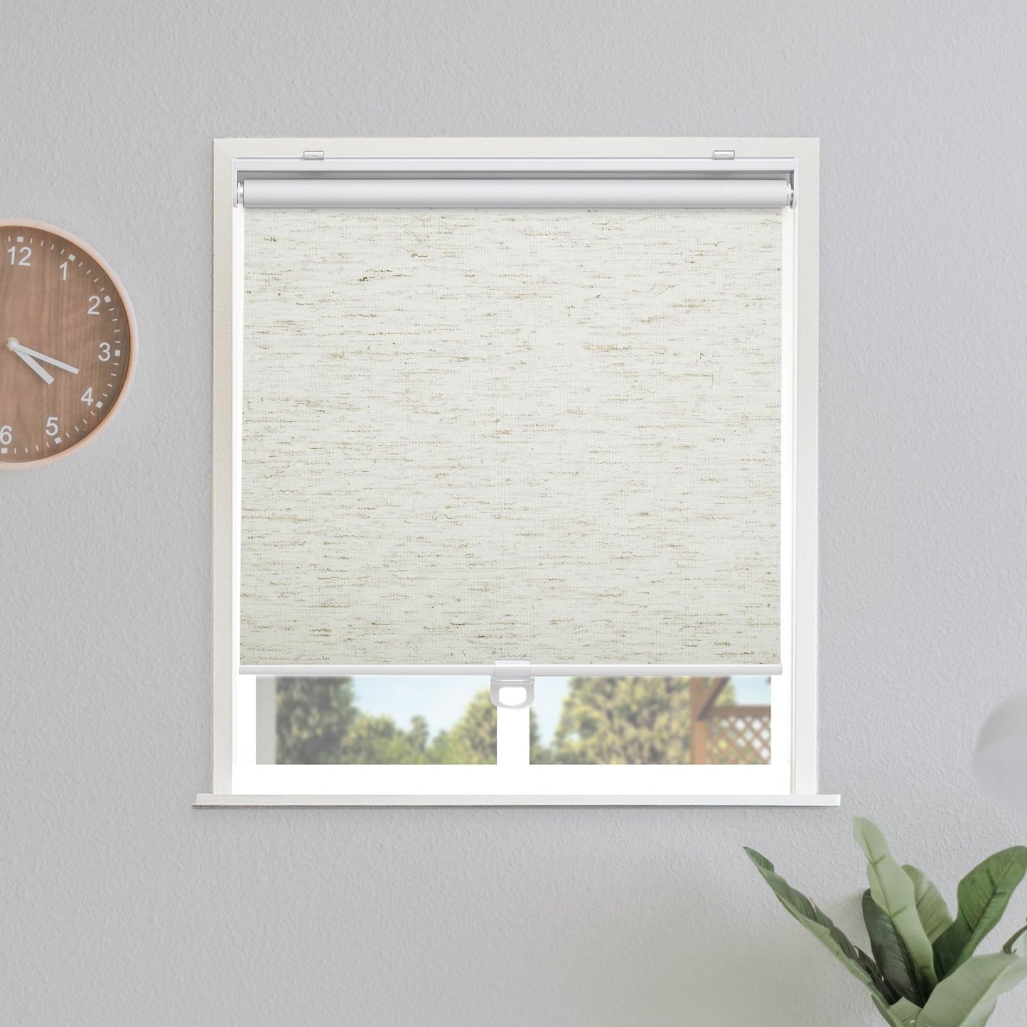 Blackout Roller Shades Blinds Cordless for Windows Pull Down Room Darkening Door Blinds with Thermal Insulated Easy to Install for Living Room,Bedroom,Home,Office Bathroom White 23" W x 72" H