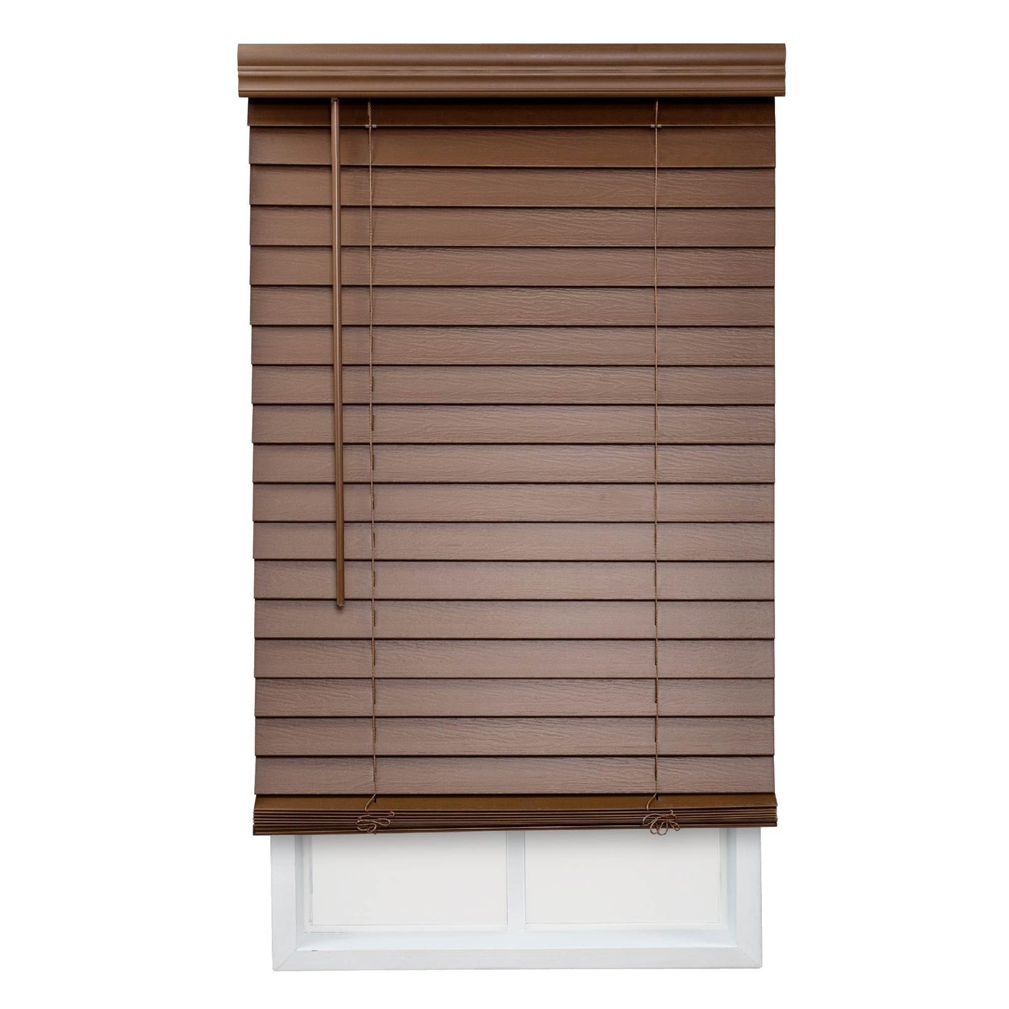 DEZ FURNISHINGS Cordless 2" Faux Wood Blind, 34.5" W x 72" H, White