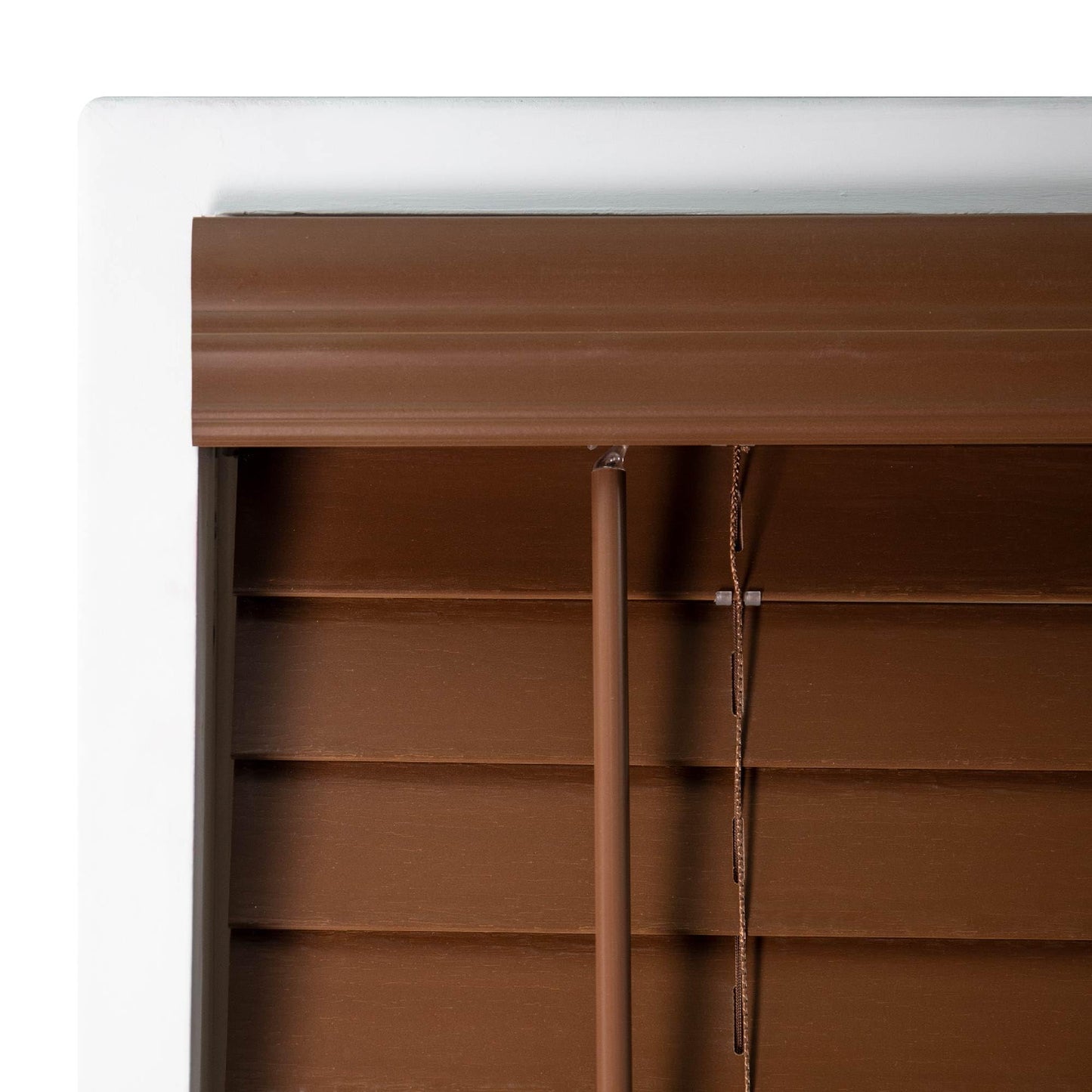 DEZ FURNISHINGS Cordless 2" Faux Wood Blind, 34.5" W x 72" H, White