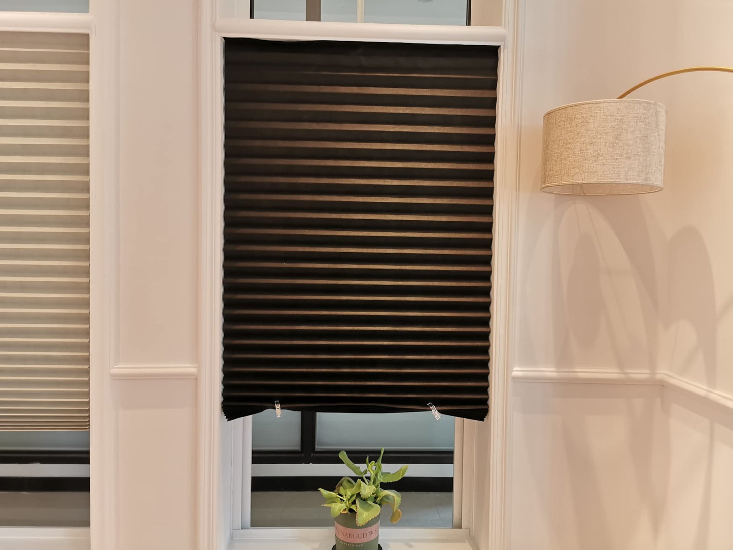 2 Pack Temporary Blinds for Window, Self Adhesive Pleated Blinds Cordless No Drill Fabric Blinds Room Darkening Shades Blackout Shades for Bathroom Kitchen Office 23.6 * 59Inch(W*H)