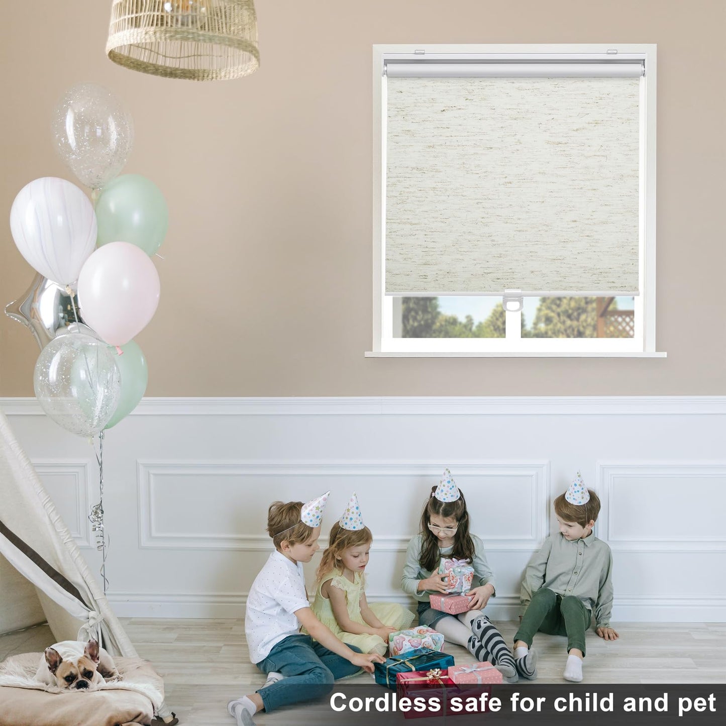 Blackout Roller Shades Blinds Cordless for Windows Pull Down Room Darkening Door Blinds with Thermal Insulated Easy to Install for Living Room,Bedroom,Home,Office Bathroom White 23" W x 72" H