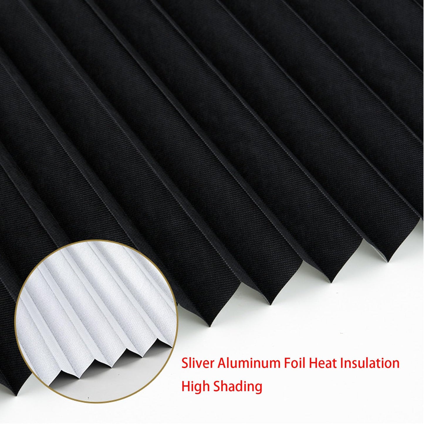 2 Pack Temporary Blinds for Window, Self Adhesive Pleated Blinds Cordless No Drill Fabric Blinds Room Darkening Shades Blackout Shades for Bathroom Kitchen Office 23.6 * 59Inch(W*H)