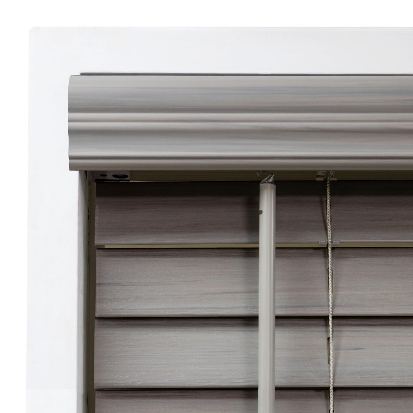 DEZ FURNISHINGS Cordless 2" Faux Wood Blind, 34.5" W x 72" H, White