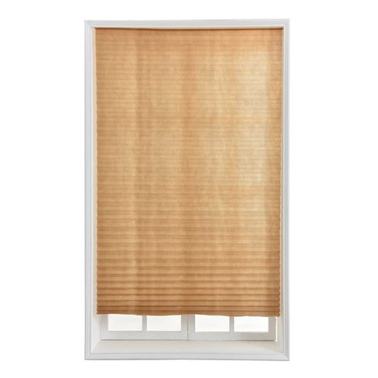 Temporary Blinds, Vertical Pleated Blinds No Drilling Self Adhesive Blinds Easy to Install Fits Blinds Window Roller for Bathroom Kitchen Living Room Office Window (Brown, 60 * 150cm)