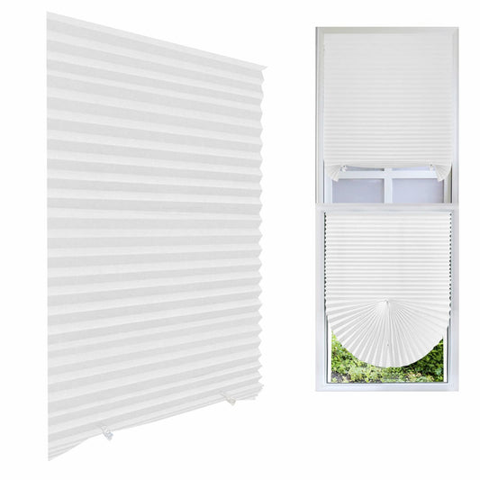 Cordless Blackout Pleated Fabric Shade Window Shades Blinds Darkening Temporary Light Filtering Pleated Paper Shade Easy to Install and Cut for Home Bedroom Office Windows HxW (71" x 35")