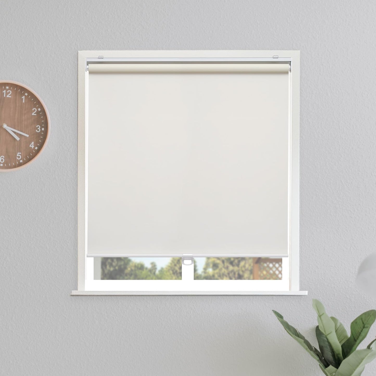 Blackout Roller Shades Blinds Cordless for Windows Pull Down Room Darkening Door Blinds with Thermal Insulated Easy to Install for Living Room,Bedroom,Home,Office Bathroom White 23" W x 72" H