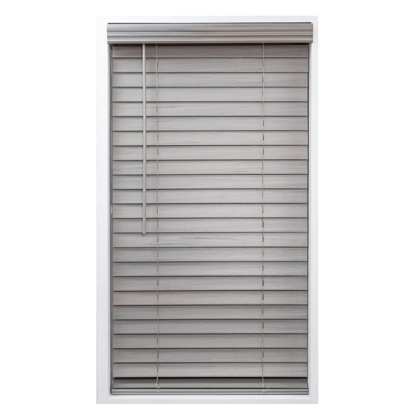 DEZ FURNISHINGS Cordless 2" Faux Wood Blind, 34.5" W x 72" H, White
